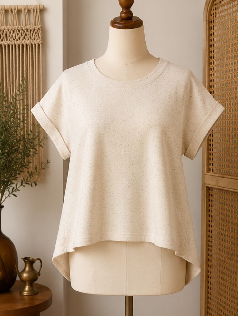LOVE CULTURE HEAVY KNIT BUTTON BACK TOP